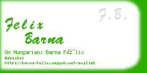 felix barna business card